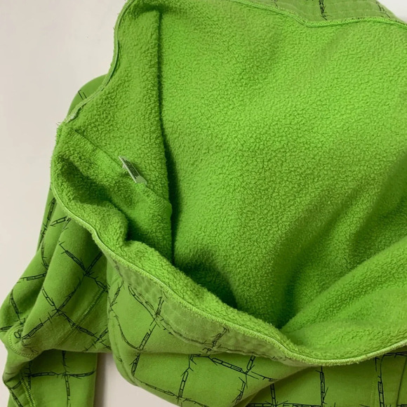 Teddy Fresh Mens Green Barbed Wire Hoodie Large Skater  Punk Street Wear Grunge - Picture 14 of 16